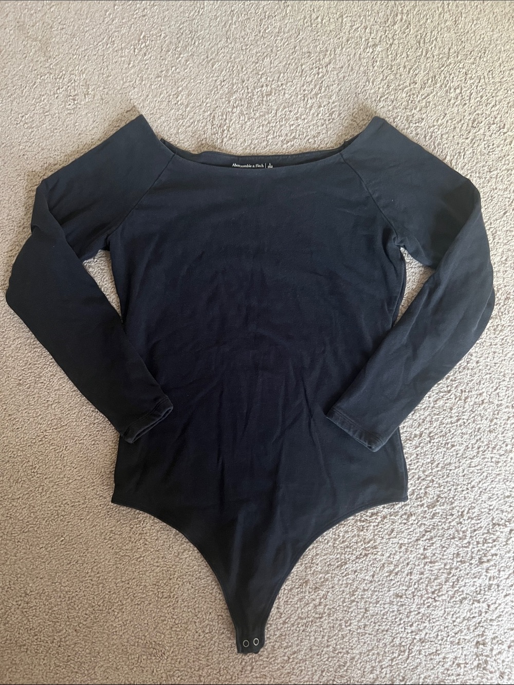 A&F Black Off-Shoulder Long-Sleeve Bodysuit
